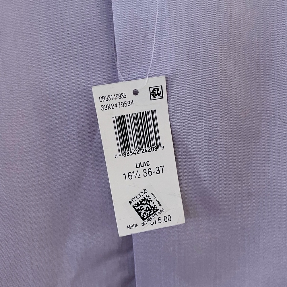 Calvin Klein Lilac Men's Dress Shirt (Large 16 1/5) - Picture 5 of 7